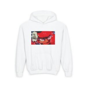 Youth Hoodie with Bold Red Artwork - Perfect for Everyday Style